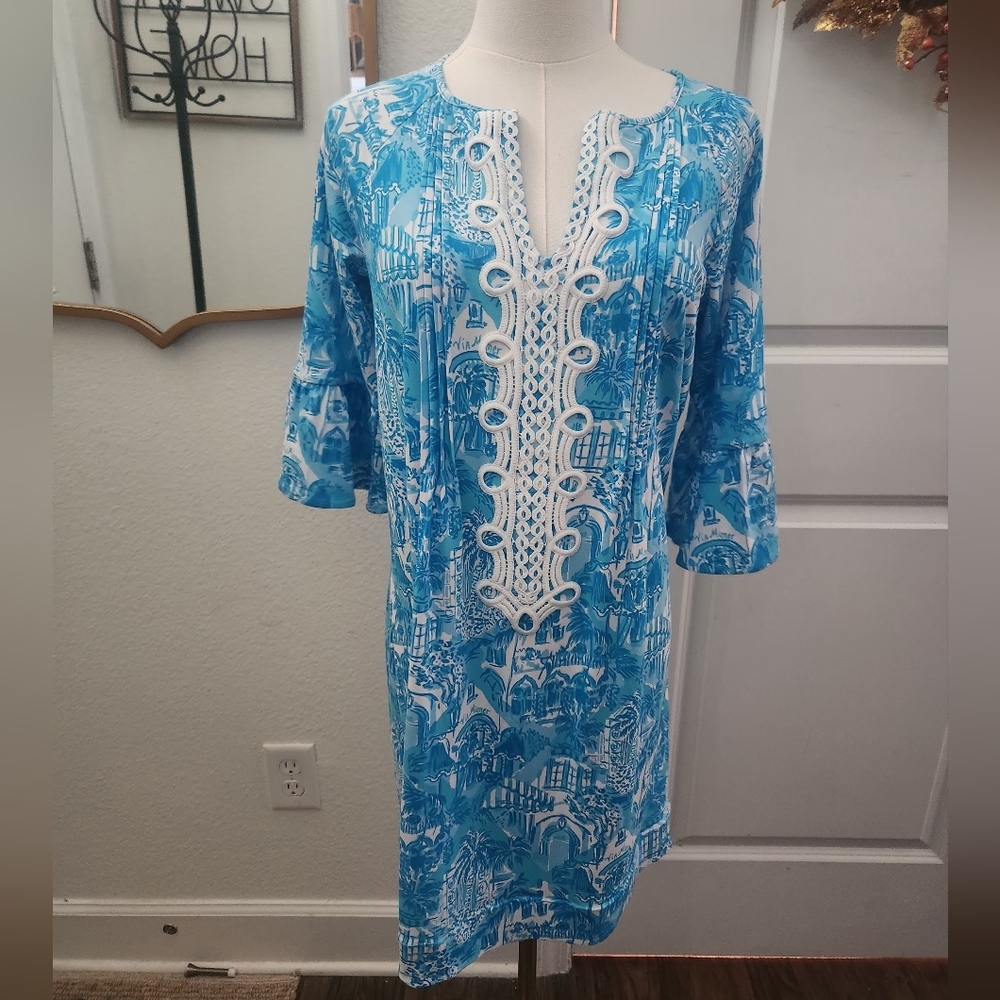 Lilly Pulitzer Krysta Tunic Dress in the "Amalfi Blue Sunny State of Mind"